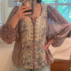 Anthropologie HD in Paris Semi-Sheer Blouse